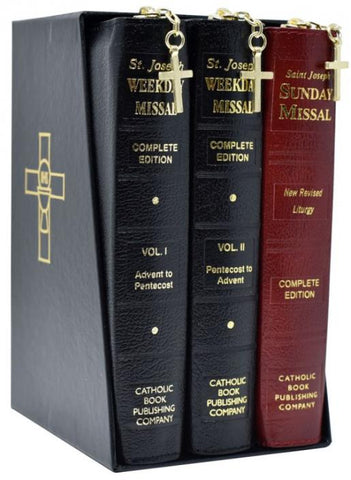 ST JOSEPH MISSAL SET BOND Black/Burgundy