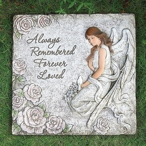 Memorial Angel Garden Stone Plaque 11.25"