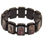 Black Multi-Saint Wood Bracelet