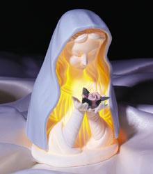 Madonna With Blue Veil and Rose  Night Light