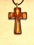 Necklace Pine Wood Cross Burned 9H