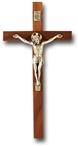 Walnut Crucifix with Silver Corpus 9