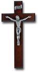 10" Dark Cherry Crucifix with Pewter Corpus