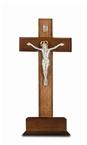 10'' CRUCIFIX WALNUT W/SALERNI SILVERPLATE CORPUS