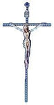Hammered Silvertone Crucifix with Silvertone Corpus 10
