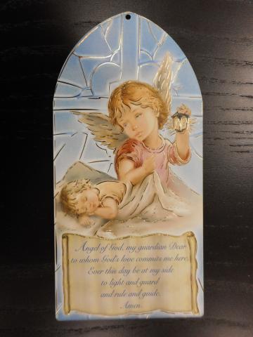 Guardian Angel Plaque English