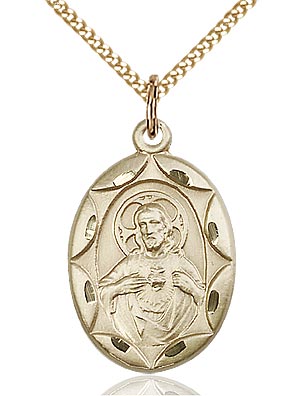 Sacred Heart Scapular Medal - Gold Filled