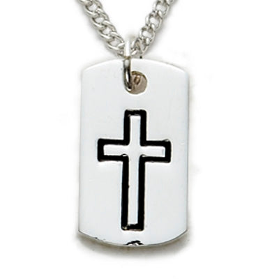 Dog Tag Cross Pendant & Chain