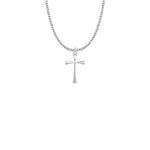 STERLING SILVER CROSS MALTESE 18"STAINLESS CHAIN