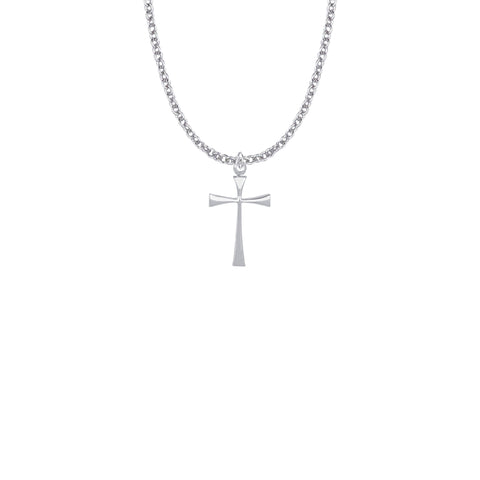 STERLING SILVER CROSS MALTESE 18"STAINLESS CHAIN