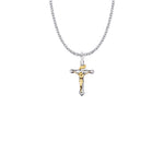 STERLING SILVER CRUCIFIX TWO TONED W/18" CHAIN