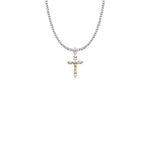 STERLING SILVER CRUCIFIX SMALL 2 TONE W/ 18" CHAIN