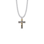 STERLING SILVER CRUCIFIX 2 TONE FLARED W/ 20" CHAIN