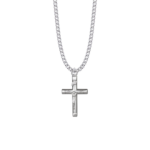 STERLING SILVER  CRUCIFIX PENDANT W/24" CHAIN