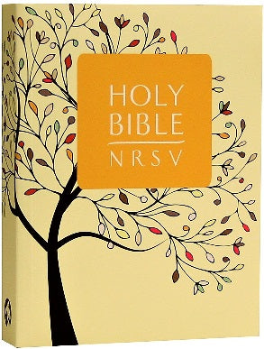 BIBLE NRSV Catholic PAPERBACK Cream TREE FALL LEAVES