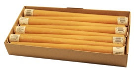 100% BEESWAX CANDLE 12" x 7/8'' Taper Natural Colour
