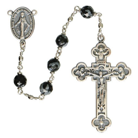 Genuine Snowflake Obsidian Rosary