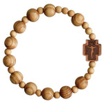 Light Wood Rosary Bracelet
