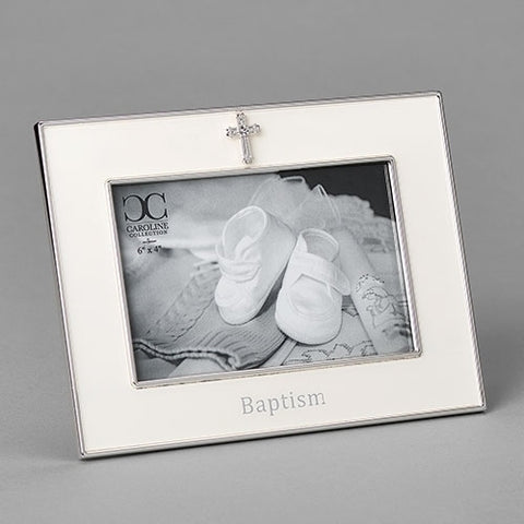 Baptism Frame with Cross 4x6"