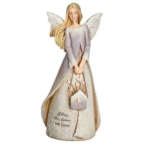 Bless this Home with Love Angel Statue 8.5"