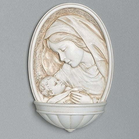 8" Madonna and Child Holy Water Font