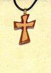 Necklace African Bubinga Cross with Maple Inlay