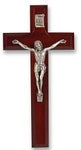 Dark Cherry Crucifix with Antique Silver Corpus 7