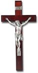 Cherry Crucifix with Antique Silver Corpus 13