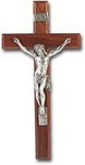 Walnut Crucifix with Pewter Corpus 13"