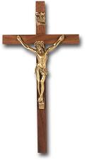 Walnut Crucifix 10 Inch
